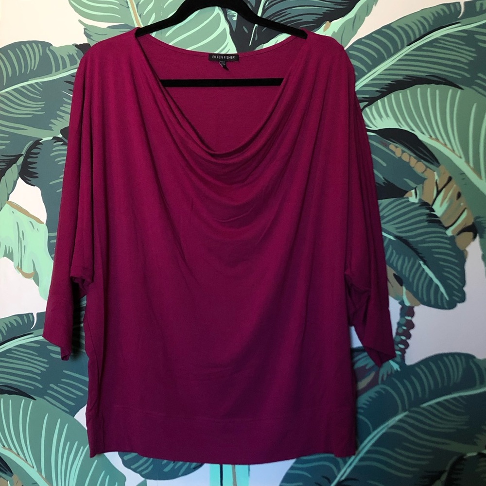 Eileen Fisher dolman sleeve jersey top